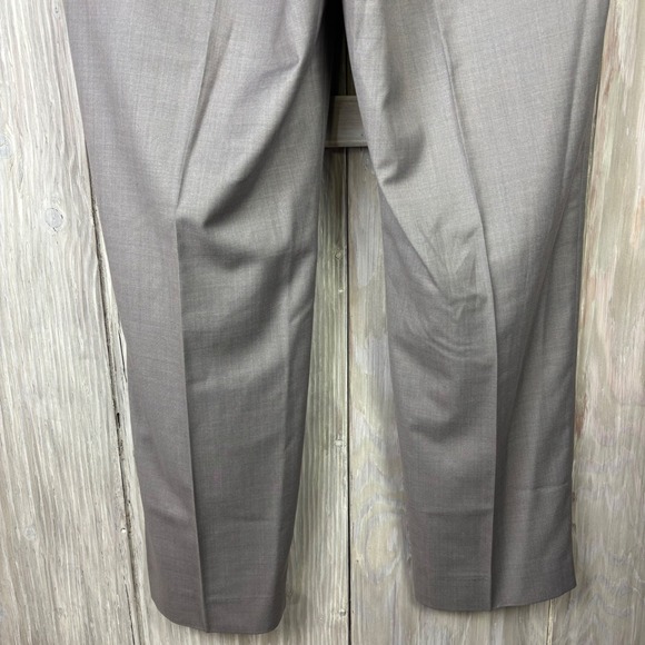 BRAGGI BY LOUIS RAPHAEL Mens Light Grey Dress Pants 40x32 Flat Front Classic Fit - Picture 6 of 15